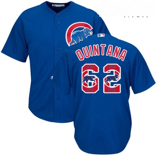 Mens Majestic Chicago Cubs 62 Jose Quintana Authentic Royal Blue Team Logo Fashion Cool Base MLB Jersey Mens Majestic Chicago Cubs 62 Jose Quintana Authentic Royal Blue Team Logo Fashion Cool Base MLB Jersey