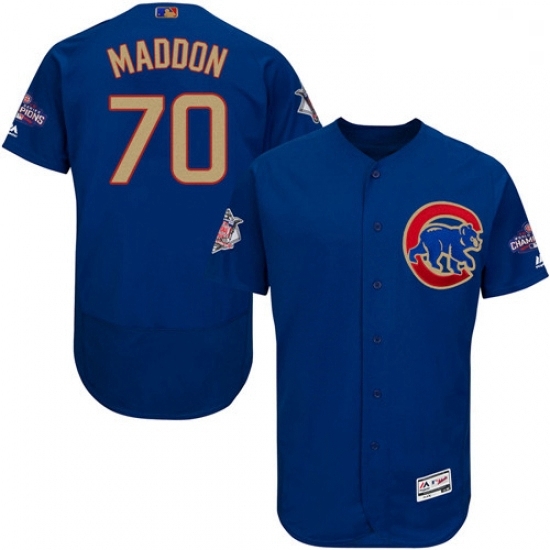 Mens Majestic Chicago Cubs 70 Joe Maddon Authentic Royal Blue 2017 Gold Champion Flex Base MLB Jersey Mens Majestic Chicago Cubs 70 Joe Maddon Authentic Royal Blue 2017 Gold Champion Flex Base MLB Jersey