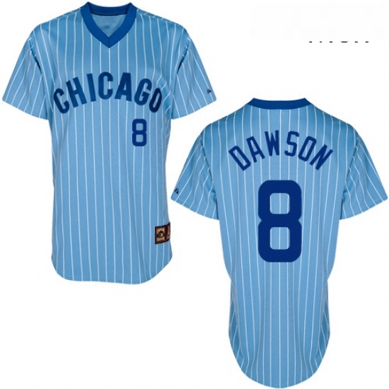 Mens Majestic Chicago Cubs 8 Andre Dawson Authentic BlueWhite Strip Cooperstown Throwback MLB Jersey Mens Majestic Chicago Cubs 8 Andre Dawson Authentic BlueWhite Strip Cooperstown Throwback MLB Jersey