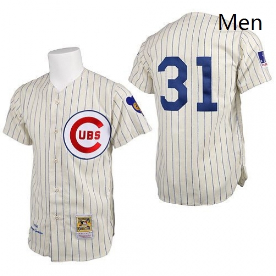 Mens Mitchell and Ness Chicago Cubs 31 Greg Maddux Authentic Cream 1969 Throwback MLB Jersey Mens Mitchell and Ness Chicago Cubs 31 Greg Maddux Authentic Cream 1969 Throwback MLB Jersey