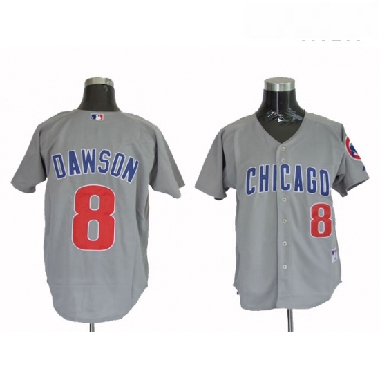 Mens Mitchell and Ness Chicago Cubs 8 Andre Dawson Authentic Grey Throwback MLB Jersey Mens Mitchell and Ness Chicago Cubs 8 Andre Dawson Authentic Grey Throwback MLB Jersey