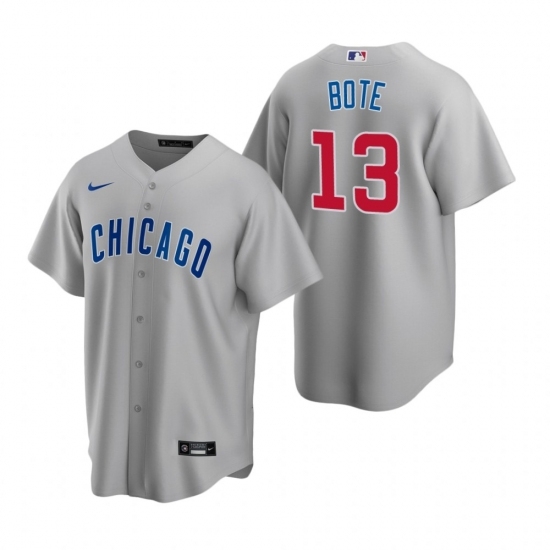 Mens Nike Chicago Cubs 13 David Bote Gray Road Stitched Baseball Jersey Mens Nike Chicago Cubs 13 David Bote Gray Road Stitched Baseball Jersey