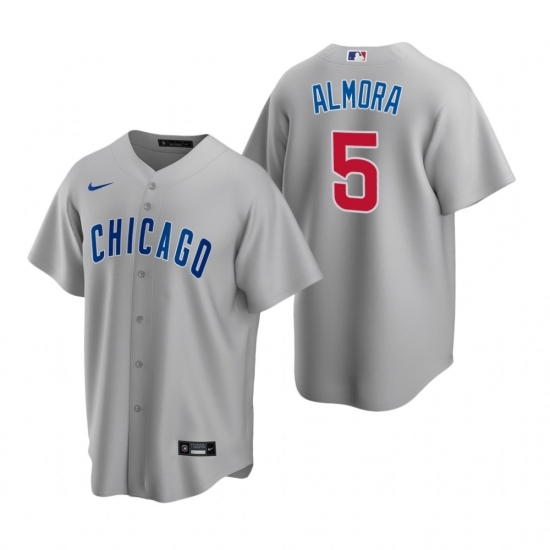 Mens Nike Chicago Cubs 5 Albert Almora Jr Gray Road Stitched Baseball Jersey Mens Nike Chicago Cubs 5 Albert Almora Jr Gray Road Stitched Baseball Jersey