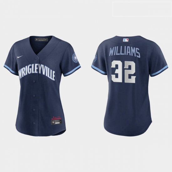 Chicago Cubs 32 Trevor Williams Women Nike 2021 City Connect Navy MLB Jersey Chicago Cubs 32 Trevor Williams Women Nike 2021 City Connect Navy MLB Jersey