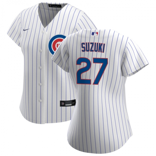Chicago Cubs 44 #27 Seiya Suzuki Nike Women Home 2020 MLB Player Jersey White Chicago Cubs 44 #27 Seiya Suzuki Nike Women Home 2020 MLB Player Jersey White