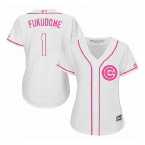 Womens Majestic Chicago Cubs 1 Kosuke Fukudome Authentic White Fashion MLB Jersey Womens Majestic Chicago Cubs 1 Kosuke Fukudome Authentic White Fashion MLB Jersey