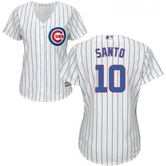 Womens Majestic Chicago Cubs 10 Ron Santo Authentic White Home Cool Base MLB Jersey Womens Majestic Chicago Cubs 10 Ron Santo Authentic White Home Cool Base MLB Jersey