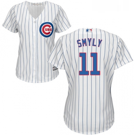 Womens Majestic Chicago Cubs 11 Drew Smyly Authentic White Home Cool Base MLB Jersey Womens Majestic Chicago Cubs 11 Drew Smyly Authentic White Home Cool Base MLB Jersey