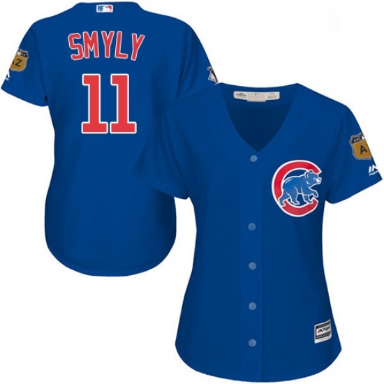 Womens Majestic Chicago Cubs 11 Drew Smyly Replica Royal Blue Alternate MLB Jersey Womens Majestic Chicago Cubs 11 Drew Smyly Replica Royal Blue Alternate MLB Jersey