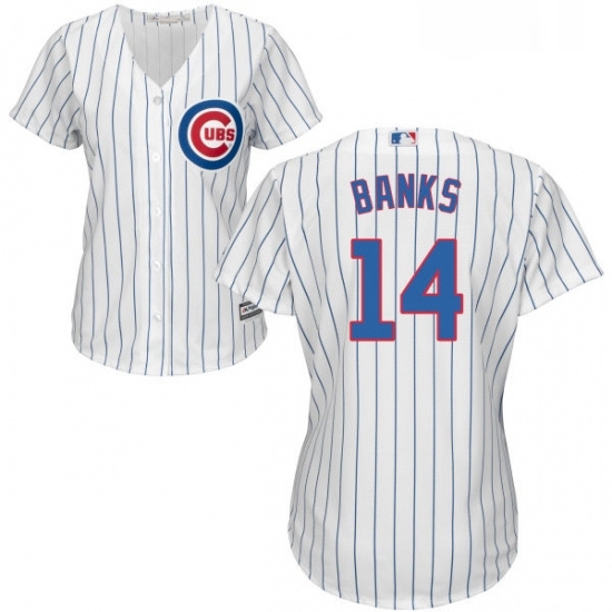 Womens Majestic Chicago Cubs 14 Ernie Banks Replica White Home Cool Base MLB Jersey Womens Majestic Chicago Cubs 14 Ernie Banks Replica White Home Cool Base MLB Jersey