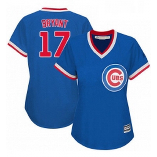 Womens Majestic Chicago Cubs 17 Kris Bryant Authentic Royal Blue Cooperstown MLB Jersey Womens Majestic Chicago Cubs 17 Kris Bryant Authentic Royal Blue Cooperstown MLB Jersey