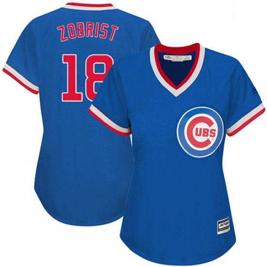 Womens Majestic Chicago Cubs 18 Ben Zobrist Authentic Royal Blue Cooperstown MLB Jersey Womens Majestic Chicago Cubs 18 Ben Zobrist Authentic Royal Blue Cooperstown MLB Jersey