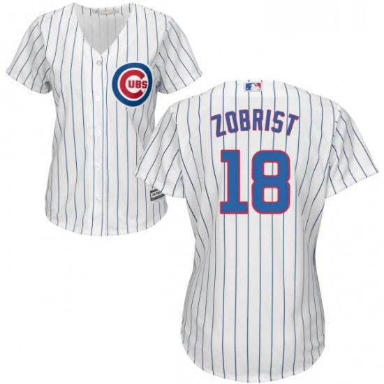 Womens Majestic Chicago Cubs 18 Ben Zobrist Authentic White Home Cool Base MLB Jersey Womens Majestic Chicago Cubs 18 Ben Zobrist Authentic White Home Cool Base MLB Jersey
