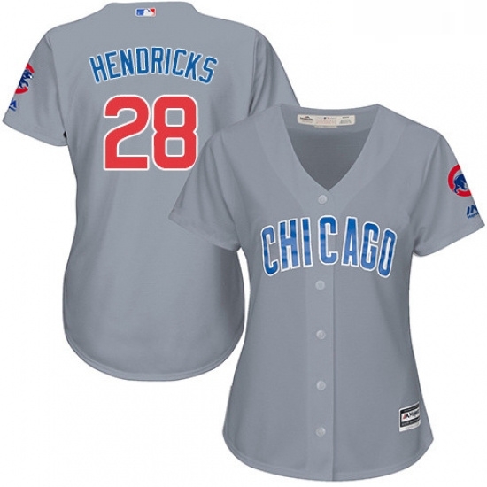 Womens Majestic Chicago Cubs 28 Kyle Hendricks Replica Grey Road MLB Jersey Womens Majestic Chicago Cubs 28 Kyle Hendricks Replica Grey Road MLB Jersey
