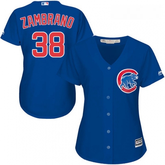 Womens Majestic Chicago Cubs 38 Carlos Zambrano Authentic Royal Blue Alternate MLB Jersey Womens Majestic Chicago Cubs 38 Carlos Zambrano Authentic Royal Blue Alternate MLB Jersey