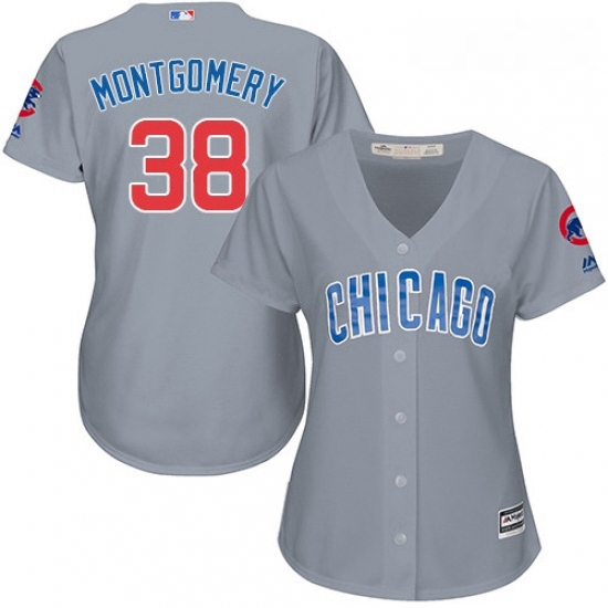 Womens Majestic Chicago Cubs 38 Mike Montgomery Authentic Grey Road MLB Jersey Womens Majestic Chicago Cubs 38 Mike Montgomery Authentic Grey Road MLB Jersey