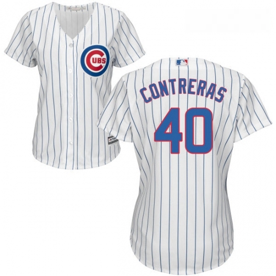 Womens Majestic Chicago Cubs 40 Willson Contreras Replica White Home Cool Base MLB Jersey Womens Majestic Chicago Cubs 40 Willson Contreras Replica White Home Cool Base MLB Jersey