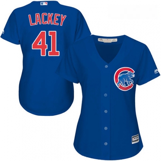 Womens Majestic Chicago Cubs 41 John Lackey Replica Royal Blue Alternate MLB Jersey Womens Majestic Chicago Cubs 41 John Lackey Replica Royal Blue Alternate MLB Jersey