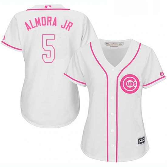 Womens Majestic Chicago Cubs 5 Albert Almora Jr Authentic White Fashion MLB Jersey Womens Majestic Chicago Cubs 5 Albert Almora Jr Authentic White Fashion MLB Jersey