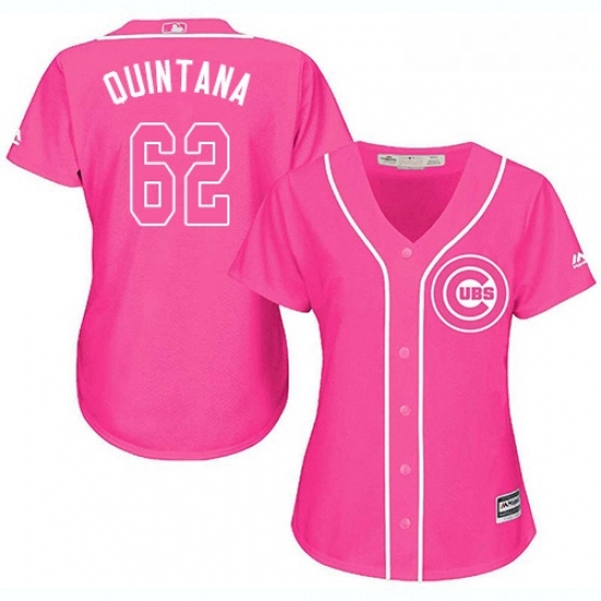 Womens Majestic Chicago Cubs 62 Jose Quintana Authentic Pink Fashion MLB Jersey Womens Majestic Chicago Cubs 62 Jose Quintana Authentic Pink Fashion MLB Jersey