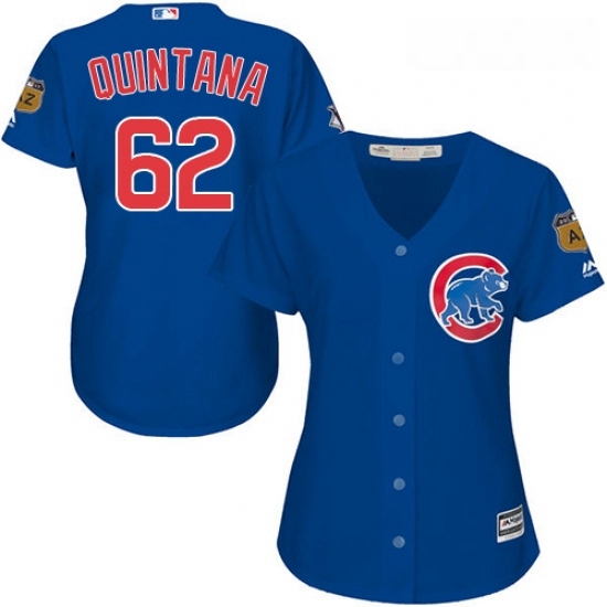 Womens Majestic Chicago Cubs 62 Jose Quintana Authentic Royal Blue Alternate MLB Jersey Womens Majestic Chicago Cubs 62 Jose Quintana Authentic Royal Blue Alternate MLB Jersey
