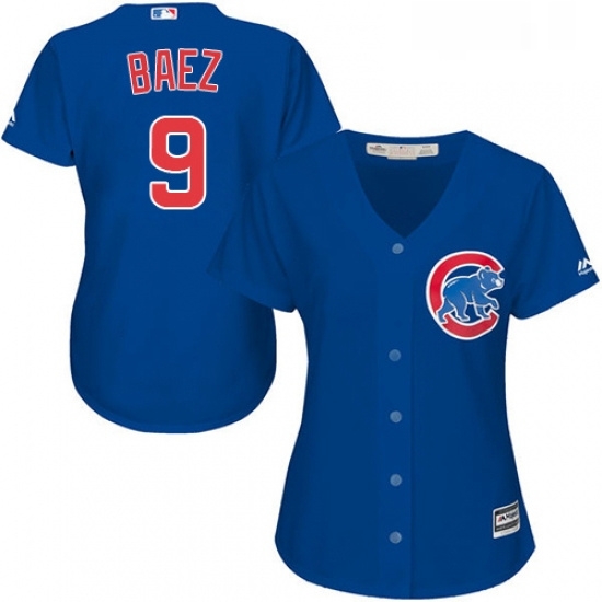 Womens Majestic Chicago Cubs 9 Javier Baez Replica Royal Blue Alternate MLB Jersey Womens Majestic Chicago Cubs 9 Javier Baez Replica Royal Blue Alternate MLB Jersey
