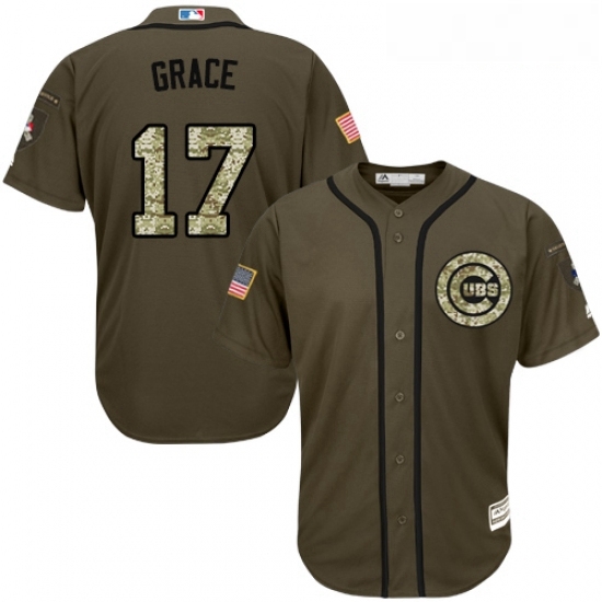 Youth Majestic Chicago Cubs 17 Mark Grace Authentic Green Salute to Service MLB Jersey Youth Majestic Chicago Cubs 17 Mark Grace Authentic Green Salute to Service MLB Jersey