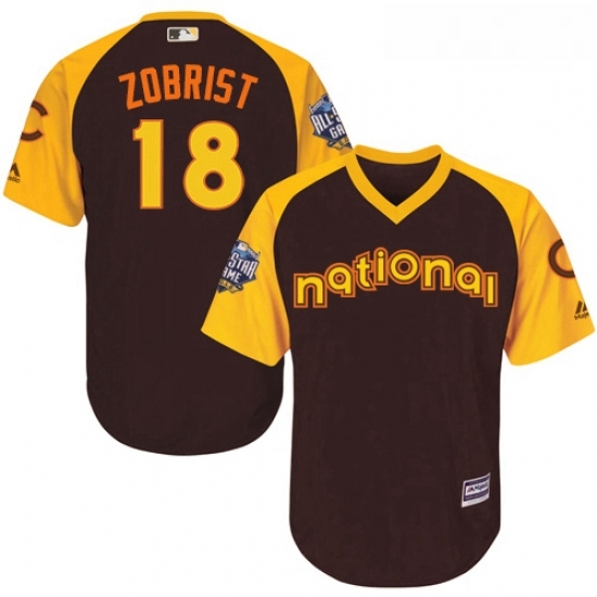 Youth Majestic Chicago Cubs 18 Ben Zobrist Authentic Brown 2016 All Star National League BP Cool Base MLB Jersey Youth Majestic Chicago Cubs 18 Ben Zobrist Authentic Brown 2016 All Star National League BP Cool Base MLB Jersey