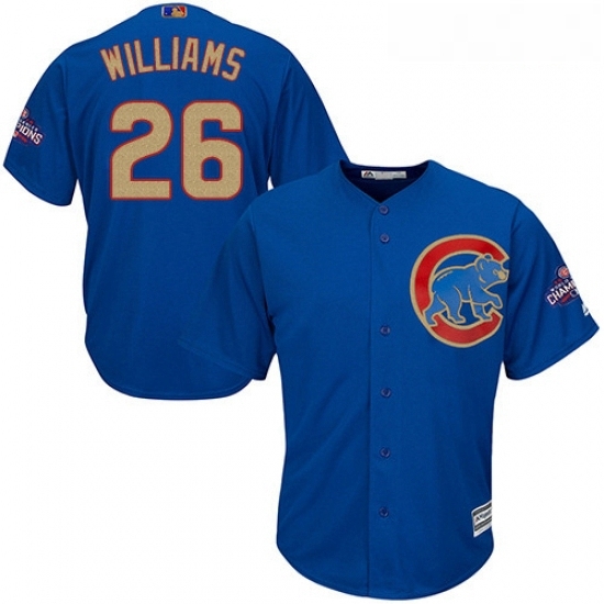Youth Majestic Chicago Cubs 26 Billy Williams Authentic Royal Blue 2017 Gold Champion Cool Base MLB Jersey Youth Majestic Chicago Cubs 26 Billy Williams Authentic Royal Blue 2017 Gold Champion Cool Base MLB Jersey
