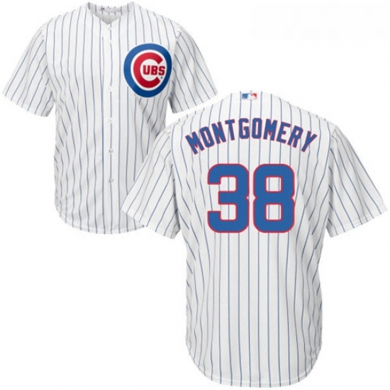 Youth Majestic Chicago Cubs 38 Mike Montgomery Replica White Home Cool Base MLB Jersey Youth Majestic Chicago Cubs 38 Mike Montgomery Replica White Home Cool Base MLB Jersey