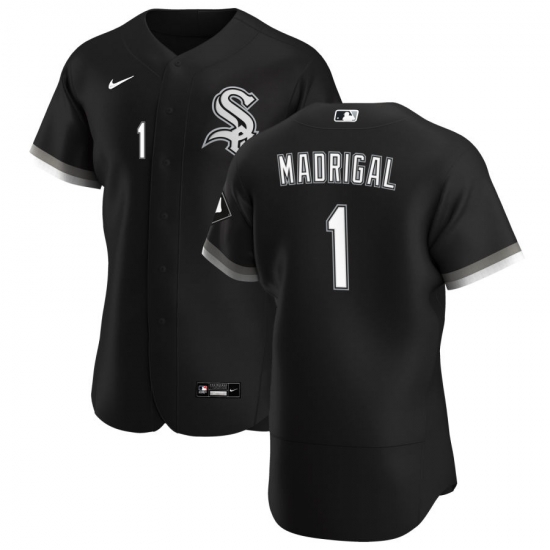 Men Chicago White Sox 1 Nick Madrigal Men Nike Black Alternate 2020 Flex Base Player MLB Jersey Men Chicago White Sox 1 Nick Madrigal Men Nike Black Alternate 2020 Flex Base Player MLB Jersey