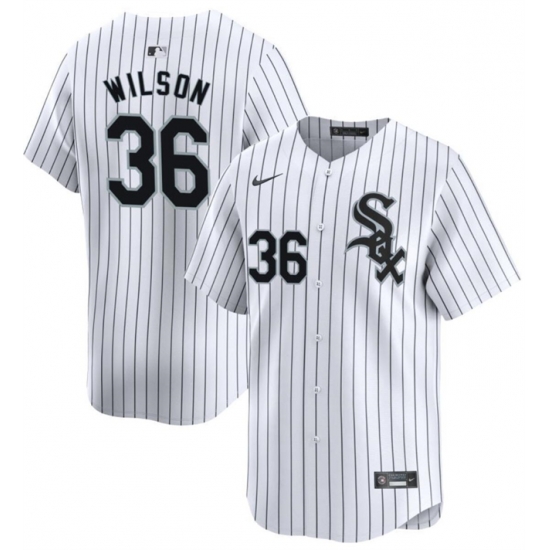 Men Chicago White Sox 36 Steven Wilson White Home Limited Stitched Baseball Jersey Men Chicago White Sox 36 Steven Wilson White Home Limited Stitched Baseball Jersey