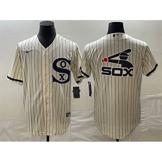 Men Chicago White Sox Cream Team Big Logo Cool Base Stitched Jersey Men Chicago White Sox Cream Team Big Logo Cool Base Stitched Jersey