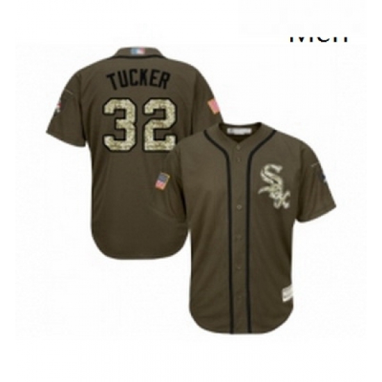 Mens Chicago White Sox 32 Preston Tucker Authentic Green Salute to Service Baseball Jersey Mens Chicago White Sox 32 Preston Tucker Authentic Green Salute to Service Baseball Jersey