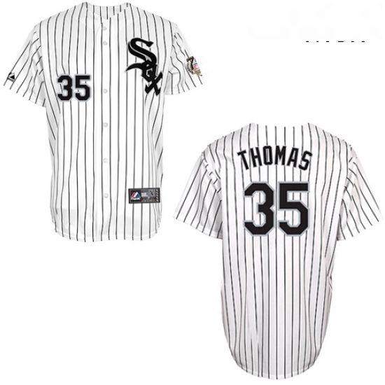 Mens Majestic Chicago White Sox 35 Frank Thomas Authentic White w75th Anniversary Commemorative Patch MLB Jersey Mens Majestic Chicago White Sox 35 Frank Thomas Authentic White w75th Anniversary Commemorative Patch MLB Jersey
