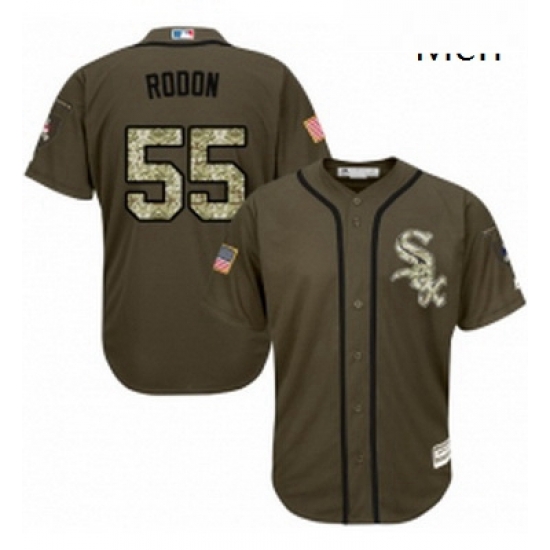 Mens Majestic Chicago White Sox 55 Carlos Rodon Replica Green Salute to Service MLB Jersey Mens Majestic Chicago White Sox 55 Carlos Rodon Replica Green Salute to Service MLB Jersey