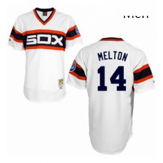 Mens Mitchell and Ness 1983 Chicago White Sox 14 Bill Melton Authentic White Throwback MLB Jersey Mens Mitchell and Ness 1983 Chicago White Sox 14 Bill Melton Authentic White Throwback MLB Jersey