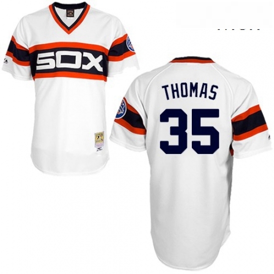 Mens Mitchell and Ness 1983 Chicago White Sox 35 Frank Thomas Authentic White Throwback MLB Jersey Mens Mitchell and Ness 1983 Chicago White Sox 35 Frank Thomas Authentic White Throwback MLB Jersey