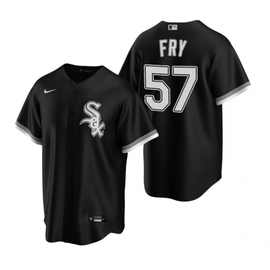 Mens Nike Chicago White Sox 57 Jace Fry Black Alternate Stitched Baseball Jersey Mens Nike Chicago White Sox 57 Jace Fry Black Alternate Stitched Baseball Jersey