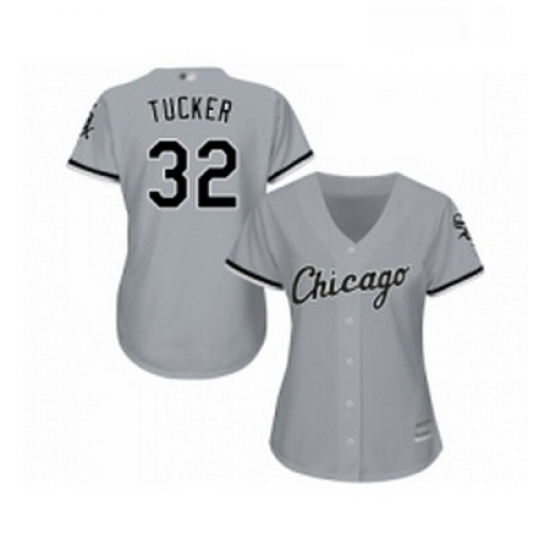 Womens Chicago White Sox 32 Preston Tucker Replica Grey Road Cool Base Baseball Jersey Womens Chicago White Sox 32 Preston Tucker Replica Grey Road Cool Base Baseball Jersey