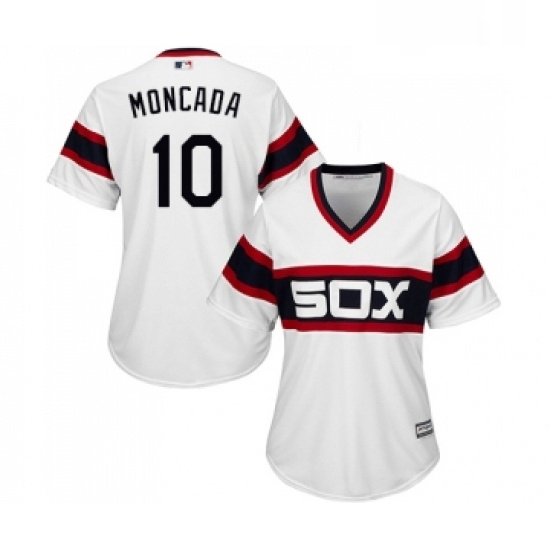Womens Majestic Chicago White Sox 10 Yoan Moncada Replica White 2013 Alternate Home Cool Base MLB Jerseys Womens Majestic Chicago White Sox 10 Yoan Moncada Replica White 2013 Alternate Home Cool Base MLB Jerseys