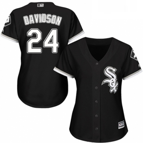 Womens Majestic Chicago White Sox 24 Matt Davidson Authentic Black Alternate Home Cool Base MLB Jersey Womens Majestic Chicago White Sox 24 Matt Davidson Authentic Black Alternate Home Cool Base MLB Jersey