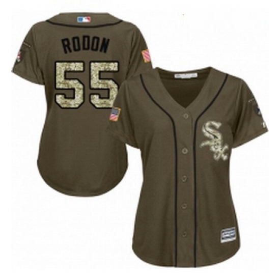 Womens Majestic Chicago White Sox 55 Carlos Rodon Authentic Green Salute to Service MLB Jersey Womens Majestic Chicago White Sox 55 Carlos Rodon Authentic Green Salute to Service MLB Jersey