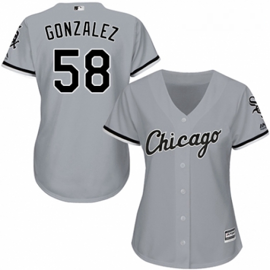Womens Majestic Chicago White Sox 58 Miguel Gonzalez Authentic Grey Road Cool Base MLB Jersey Womens Majestic Chicago White Sox 58 Miguel Gonzalez Authentic Grey Road Cool Base MLB Jersey