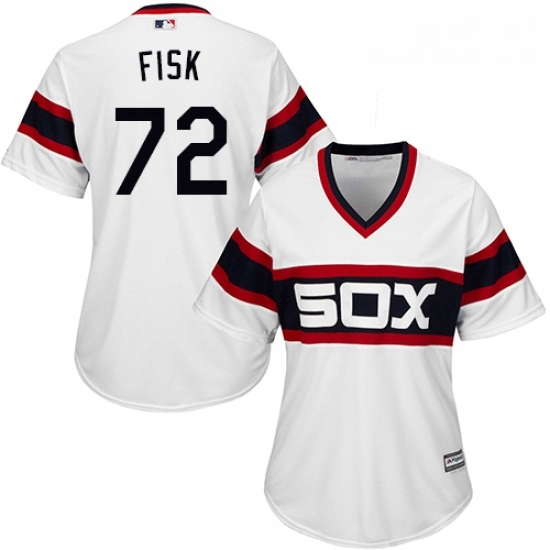 Womens Majestic Chicago White Sox 72 Carlton Fisk Authentic White 2013 Alternate Home Cool Base MLB Jersey Womens Majestic Chicago White Sox 72 Carlton Fisk Authentic White 2013 Alternate Home Cool Base MLB Jersey