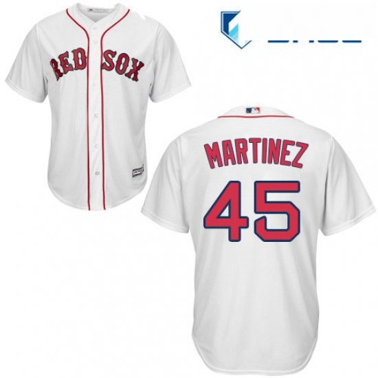Youth Majestic Boston Red Sox 45 Pedro Martinez Replica White Home Cool Base MLB Jersey Youth Majestic Boston Red Sox 45 Pedro Martinez Replica White Home Cool Base MLB Jersey