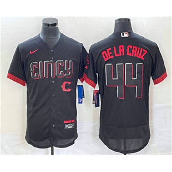 Men Cincinnati Reds 44 Elly De La Cruz Black 2023 City Connect Flex Base Stitched Baseball Jersey1 Men Cincinnati Reds 44 Elly De La Cruz Black 2023 City Connect Flex Base Stitched Baseball Jersey1