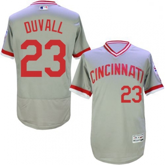 Mens Majestic Cincinnati Reds 23 Adam Duvall Grey Flexbase Authentic Collection Cooperstown MLB Jersey Mens Majestic Cincinnati Reds 23 Adam Duvall Grey Flexbase Authentic Collection Cooperstown MLB Jersey