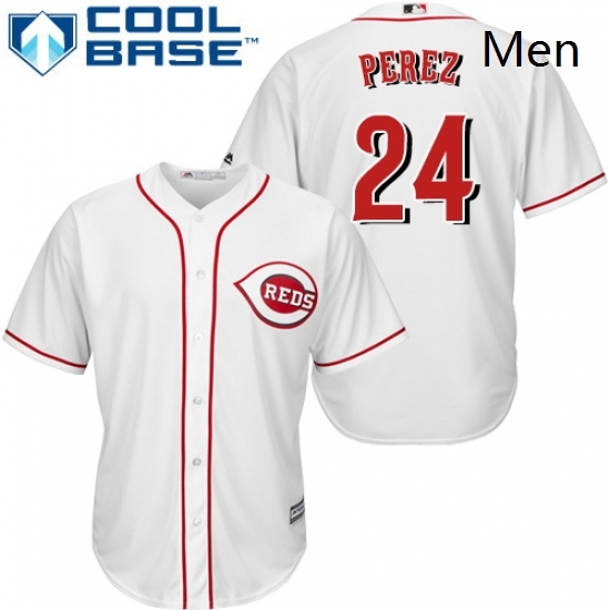 Mens Majestic Cincinnati Reds 24 Tony Perez Replica White Home Cool Base MLB Jersey Mens Majestic Cincinnati Reds 24 Tony Perez Replica White Home Cool Base MLB Jersey