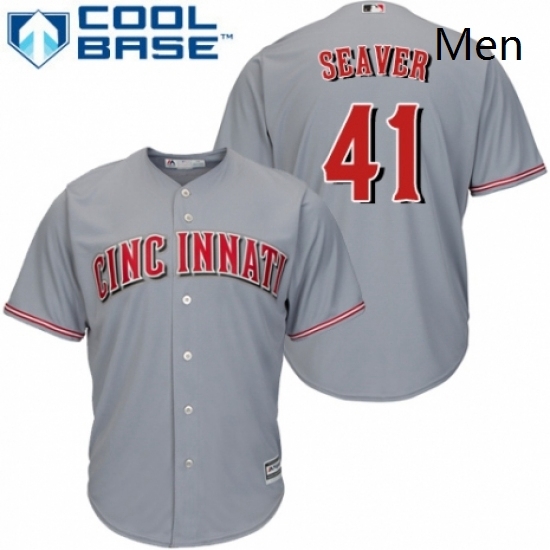Mens Majestic Cincinnati Reds 41 Tom Seaver Replica Grey Road Cool Base MLB Jersey Mens Majestic Cincinnati Reds 41 Tom Seaver Replica Grey Road Cool Base MLB Jersey